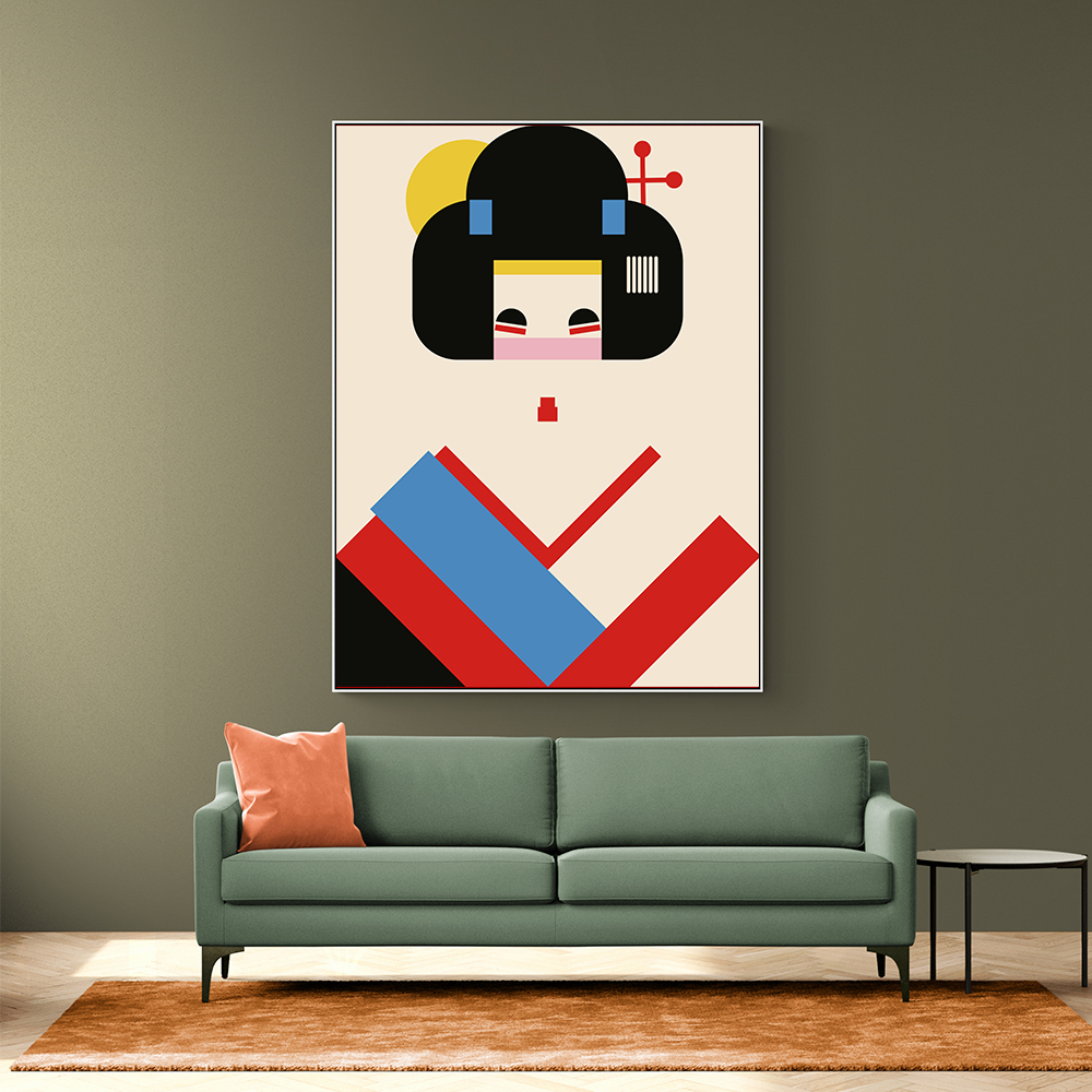 Geisha Girl Geometric Illustration