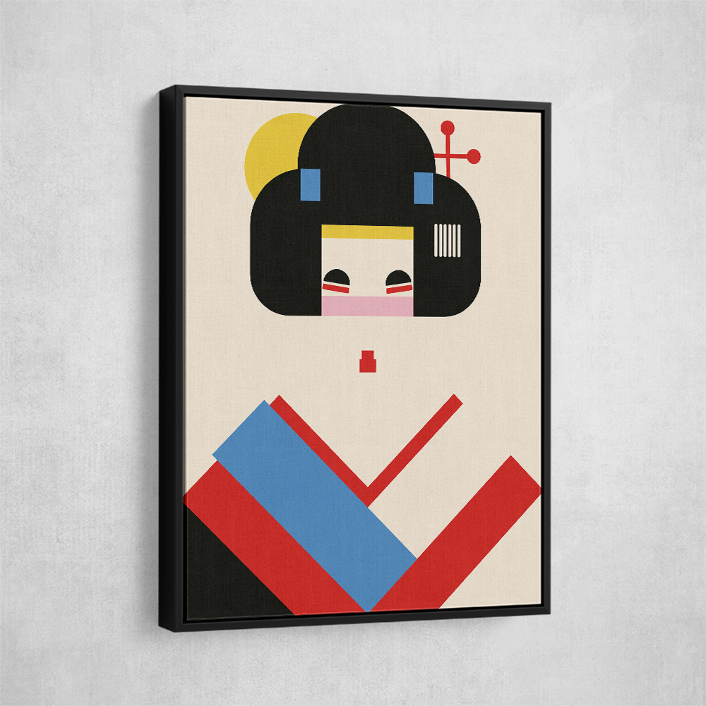 Geisha Girl Geometric Illustration