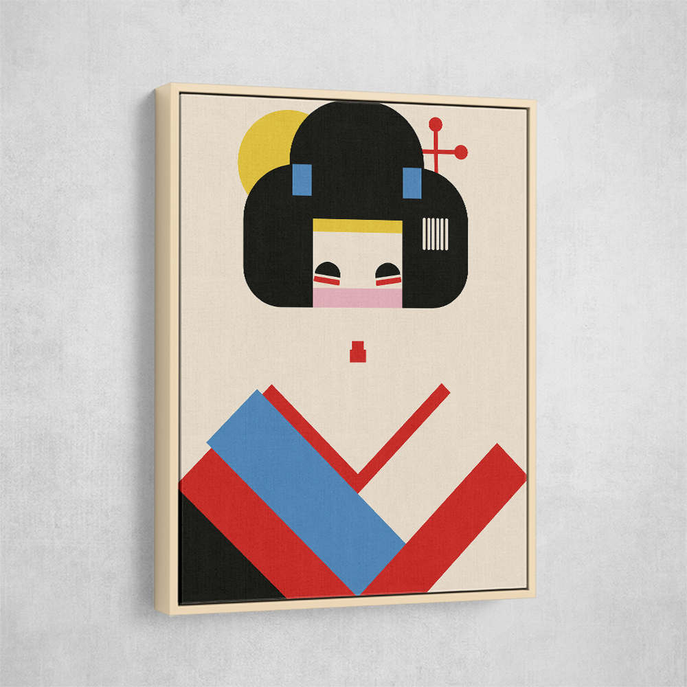 Geisha Girl Geometric Illustration