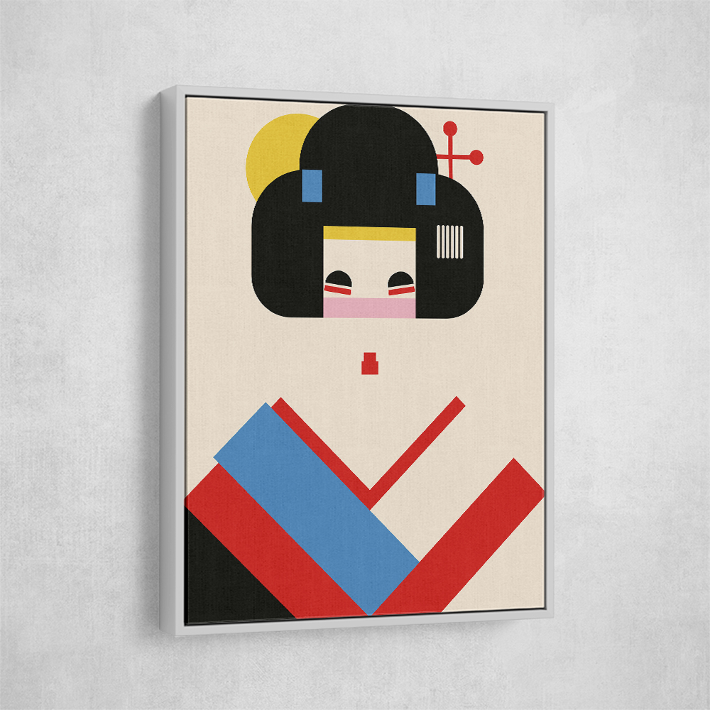 Geisha Girl Geometric Illustration