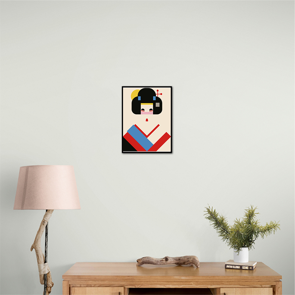 Geisha Girl Geometric Illustration