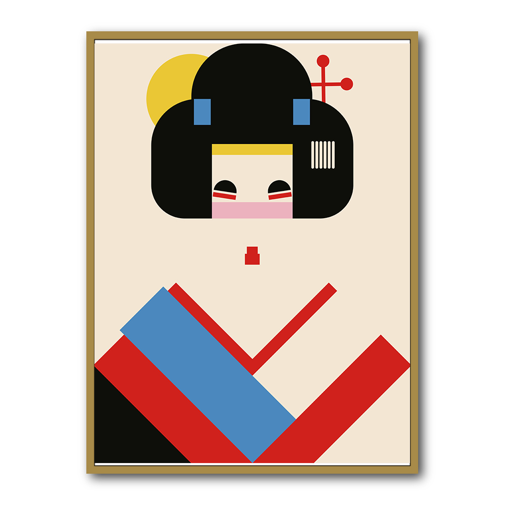 Geisha Girl Geometric Illustration