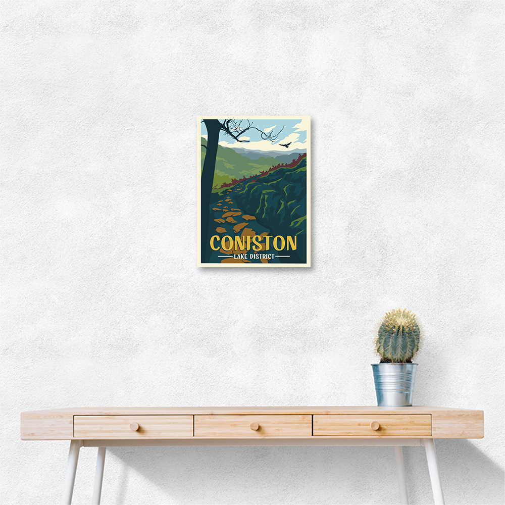 Coniston Lake District Travel Print