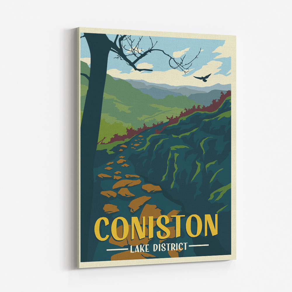 Coniston Lake District Travel Print