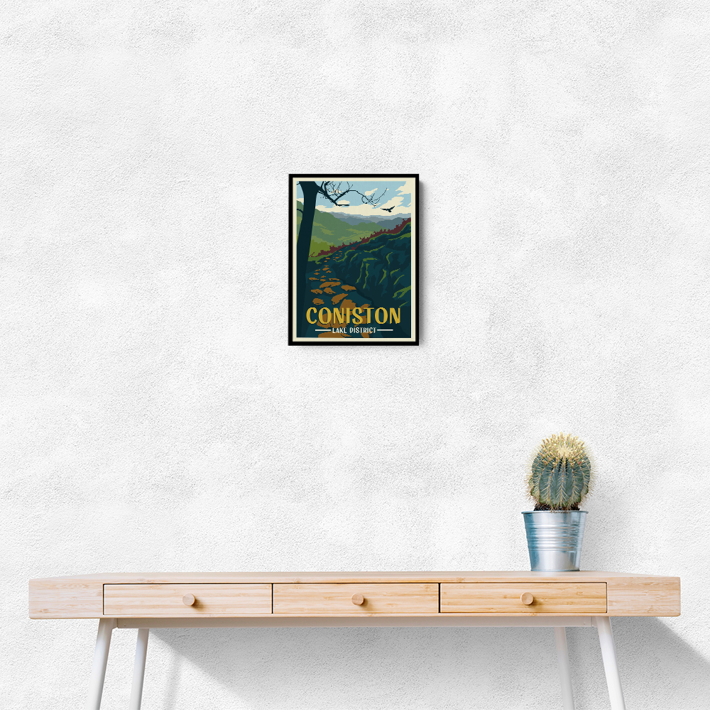 Coniston Lake District Travel Print