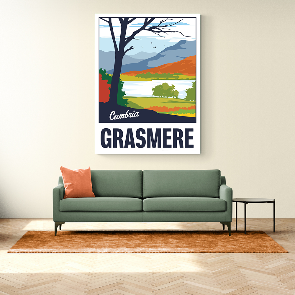 Grasmere Lake District Travel Print