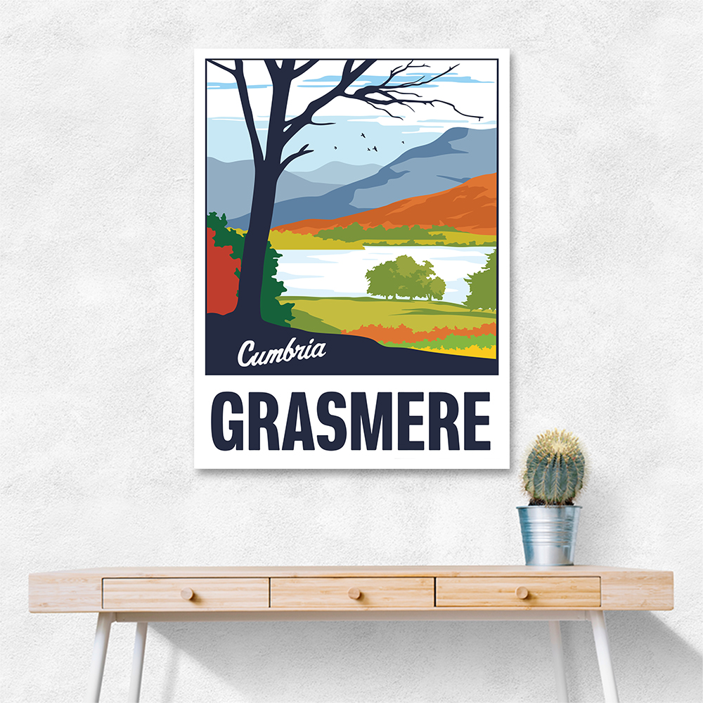 Grasmere Lake District Travel Print