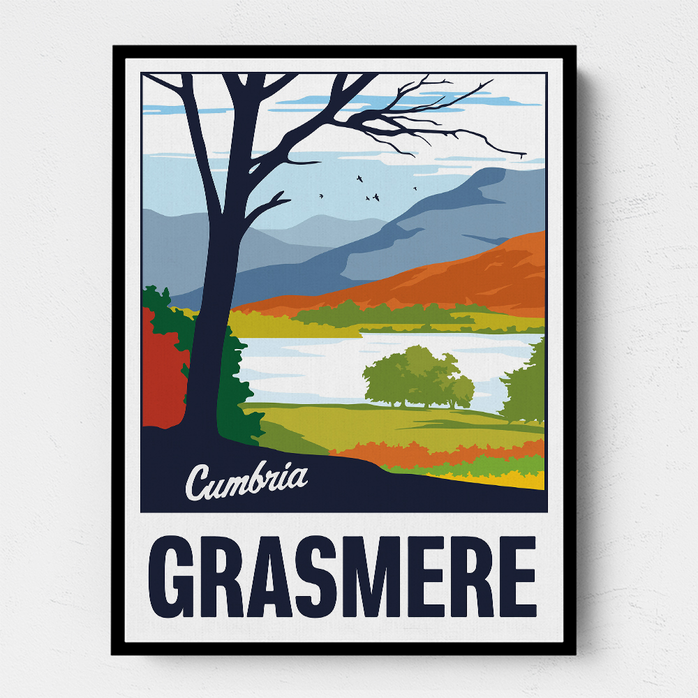 Grasmere Lake District Travel Print