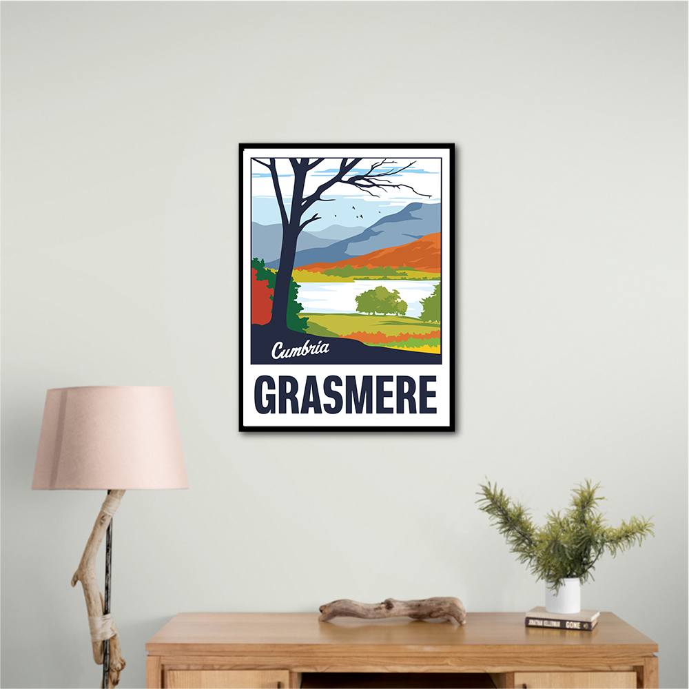 Grasmere Lake District Travel Print