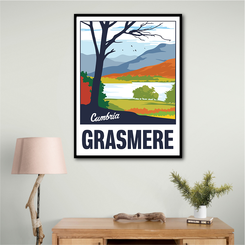 Grasmere Lake District Travel Print