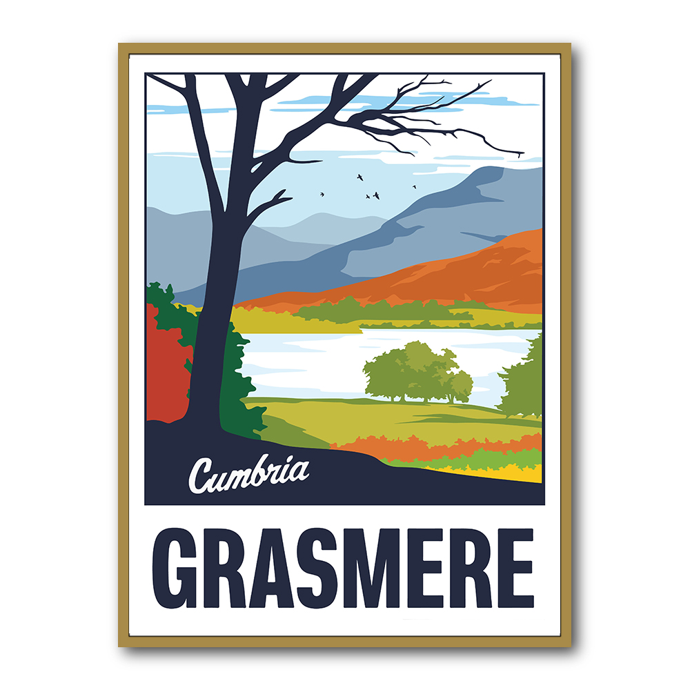 Grasmere Lake District Travel Print