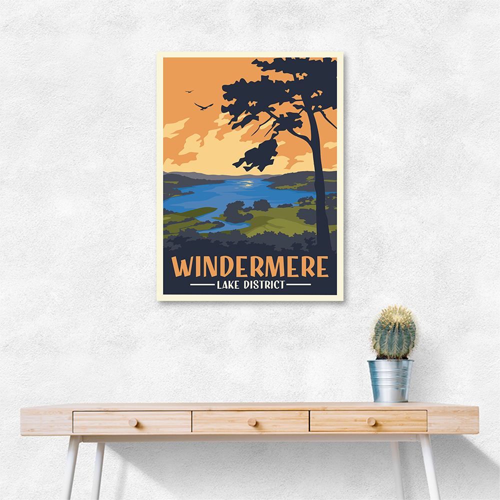 Windermere Lake District Travel Print