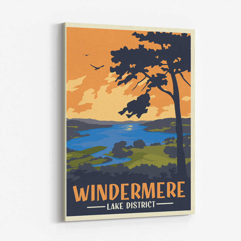 Windermere Lake District Travel Print