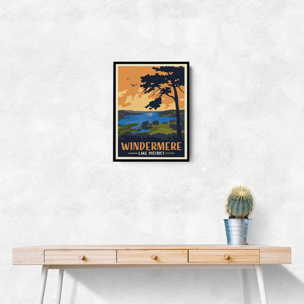 Windermere Lake District Travel Print