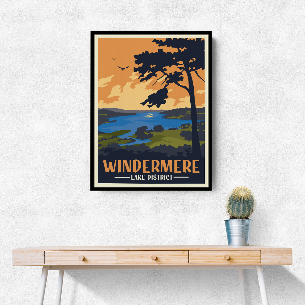 Windermere Lake District Travel Print