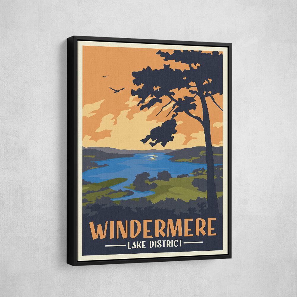 Windermere Lake District Travel Print