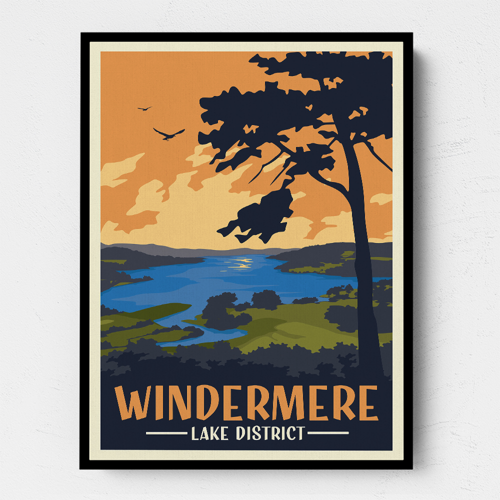 Windermere Lake District Travel Print