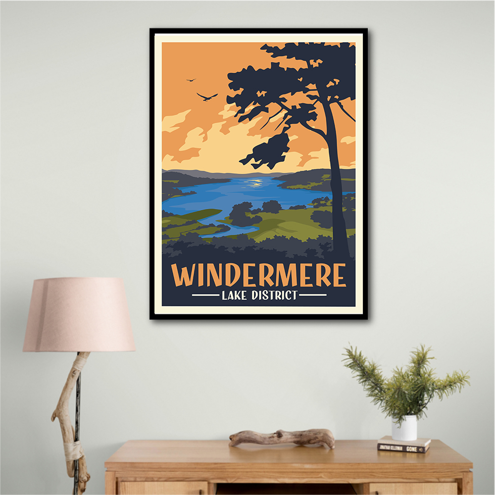 Windermere Lake District Travel Print