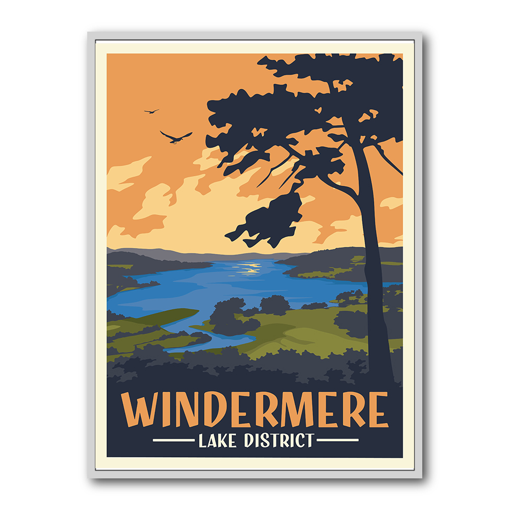 Windermere Lake District Travel Print