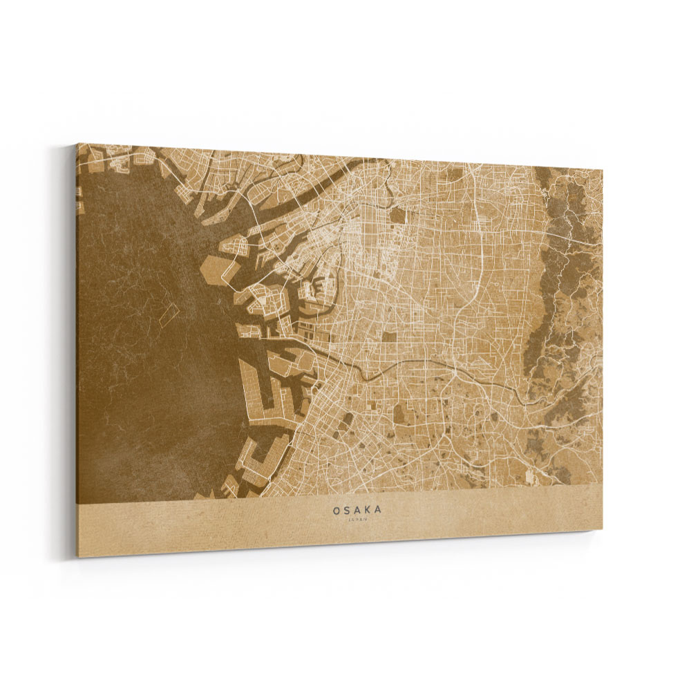 Sepia Map of Osaka