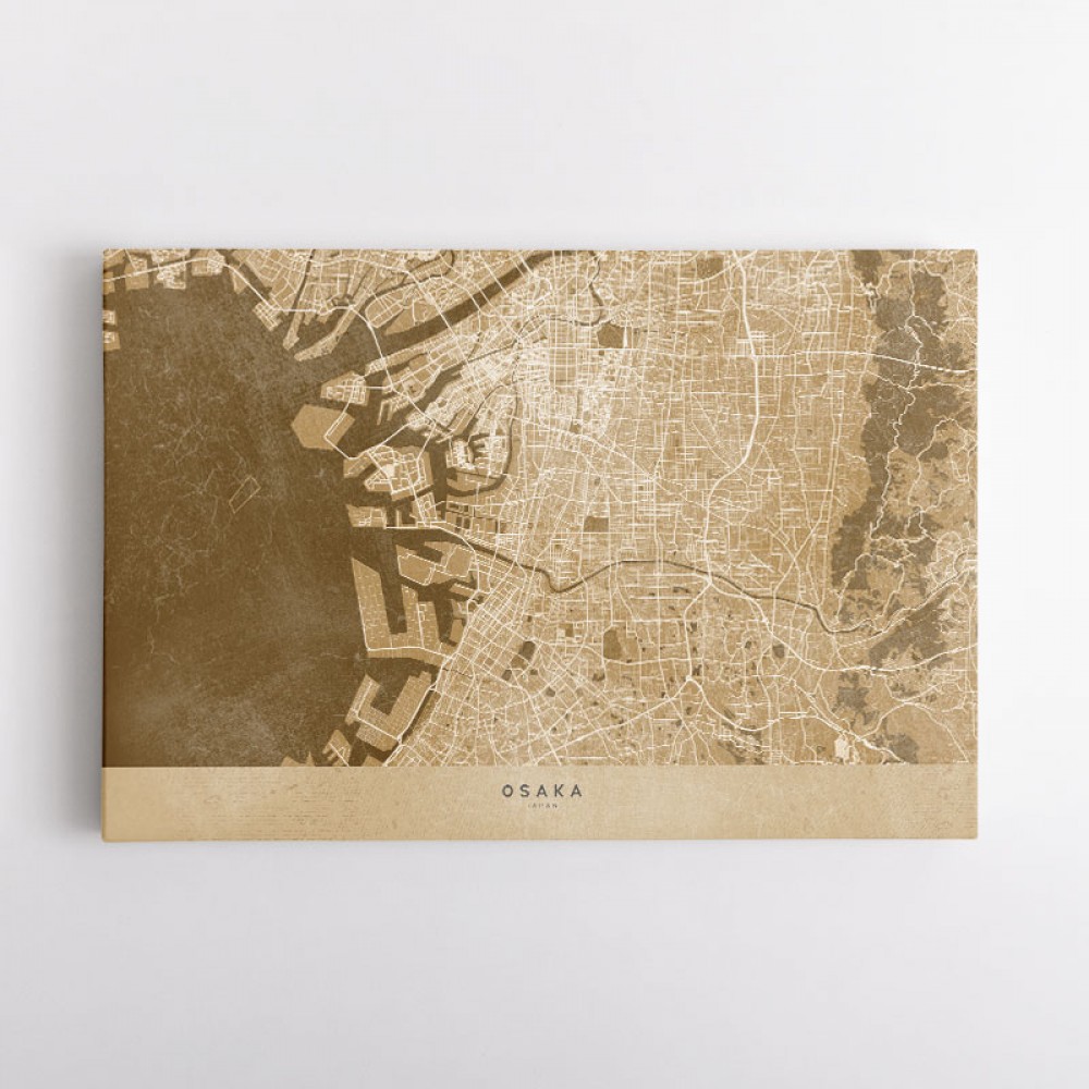 Sepia Map of Osaka