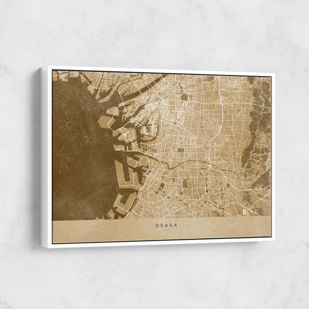 Sepia Map of Osaka