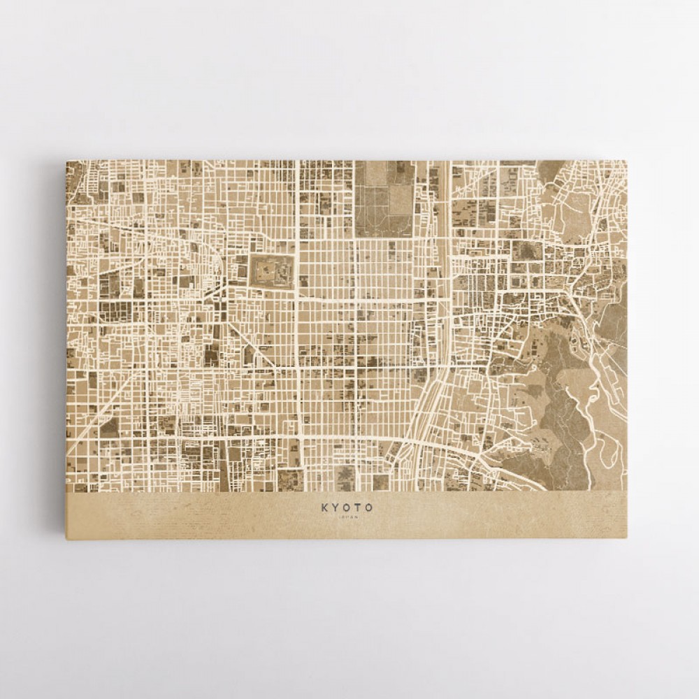 Sepia Map of Kyoto