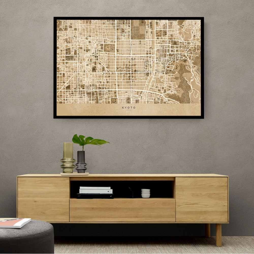 Sepia Map of Kyoto