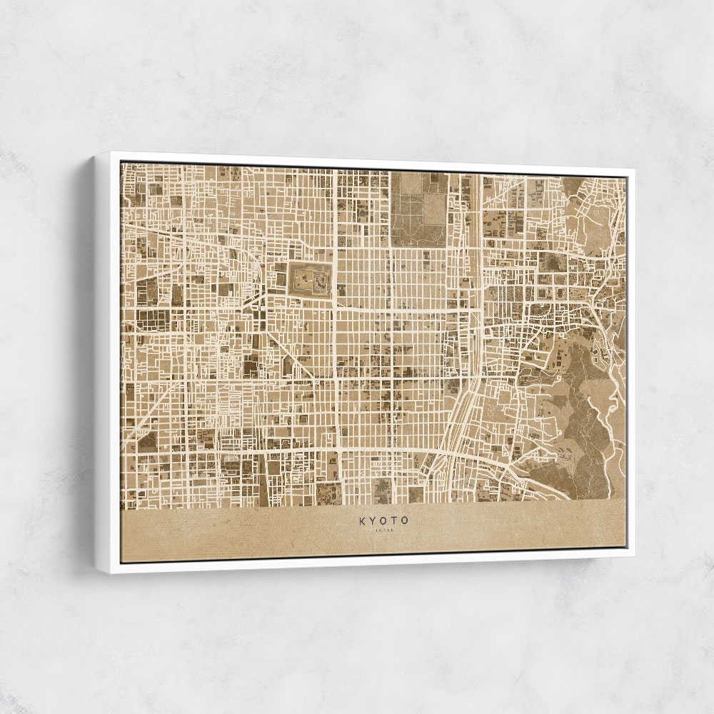 Sepia Map of Kyoto