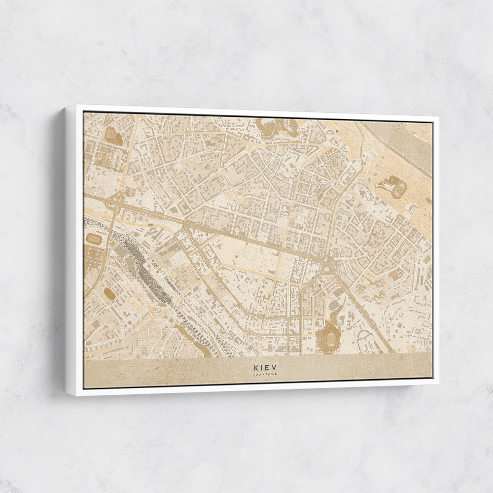 Sepia map of Kiev downtown