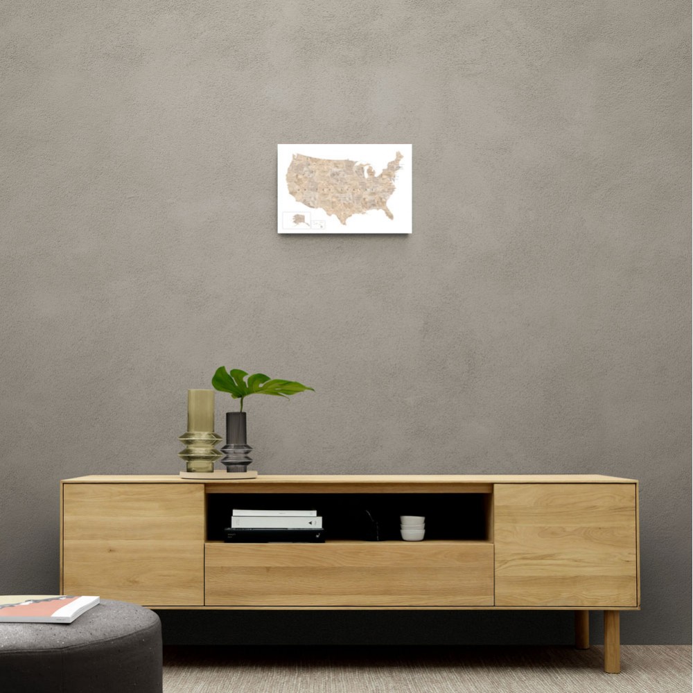 Taupe watercolor US map