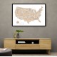 Taupe watercolor US map