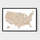 Taupe watercolor US map