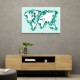 Teal strokes world map