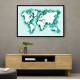 Teal strokes world map