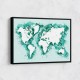 Teal strokes world map