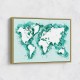 Teal strokes world map