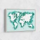 Teal strokes world map