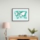 Teal strokes world map