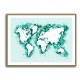 Teal strokes world map