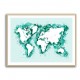 Teal strokes world map