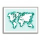 Teal strokes world map