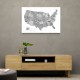 Gray watercolor map of the US