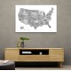 Gray watercolor map of the US