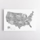 Gray watercolor map of the US