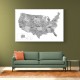 Gray watercolor map of the US