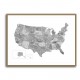 Gray watercolor map of the US