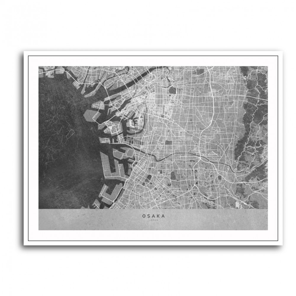 Gray map of Osaka