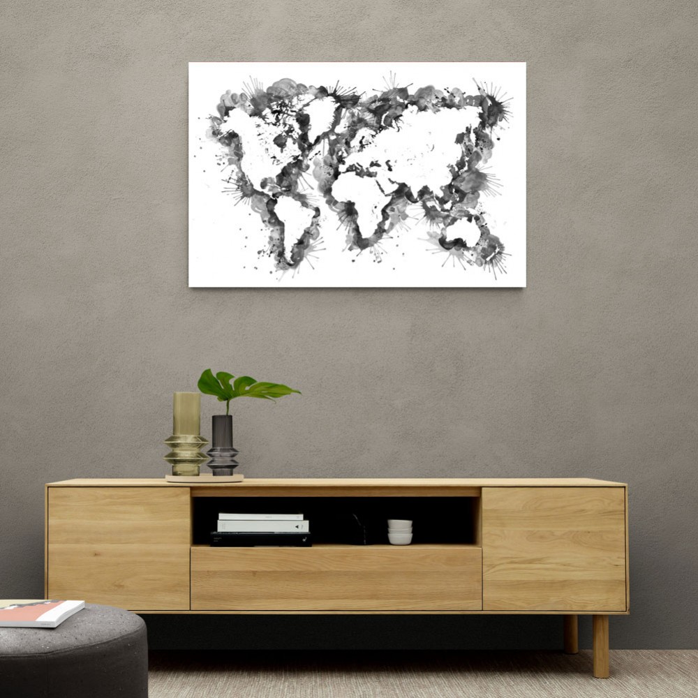 Gray Strokes World Map