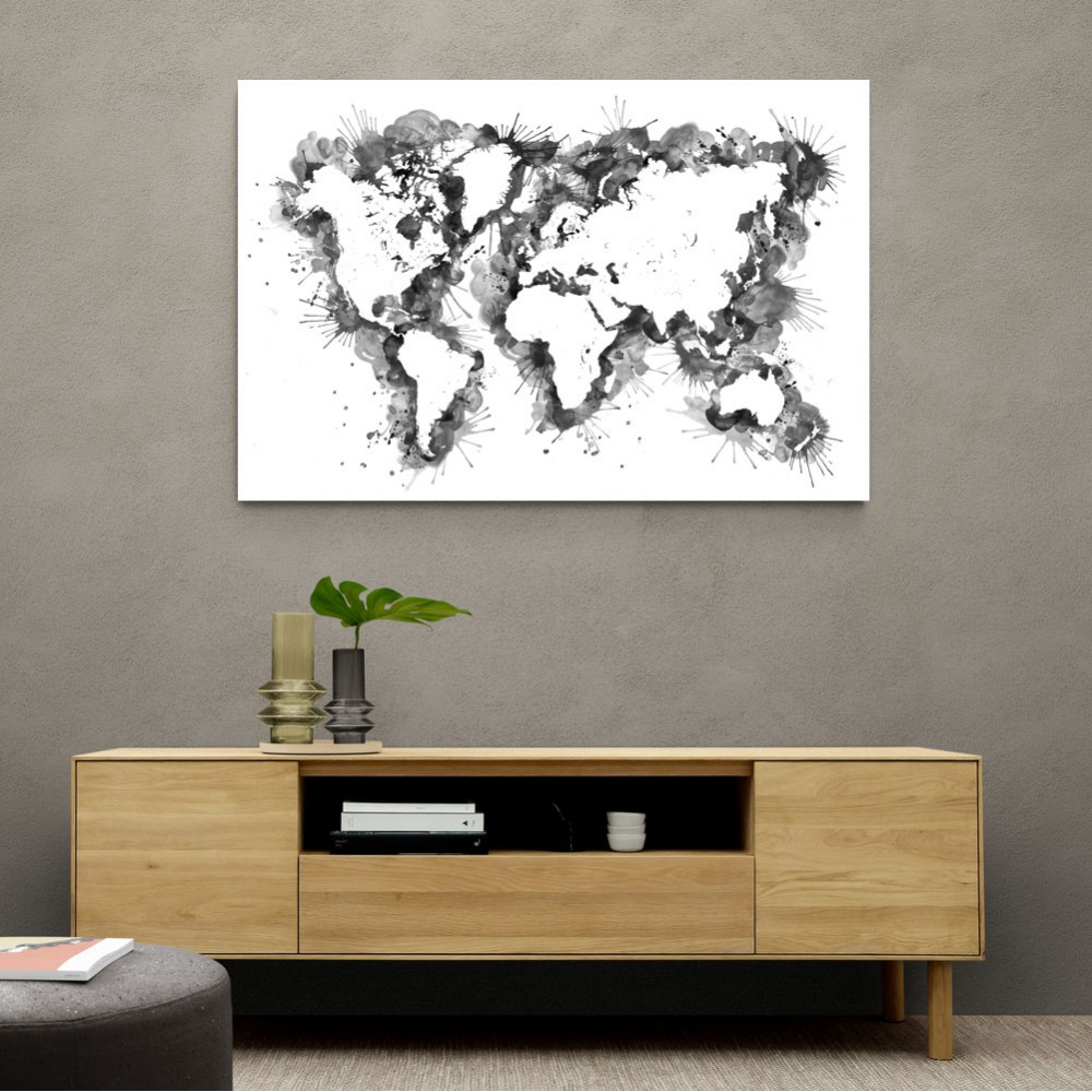 Gray Strokes World Map